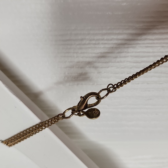 LOFT necklace double strand gold and opal blue green - Picture 7 of 9